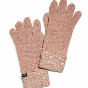 VICTORIA'S SECRET Gloves Pink Rhinestone Studded N
